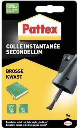 Pattex Secondelijm met kwast flacon 5 gram op blister