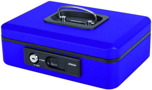 Pavo Geldkist Deluxe 250x180x90mm blauw