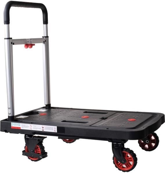 Pavo Transportkar platform trolley inklapbaar 137kg zwart