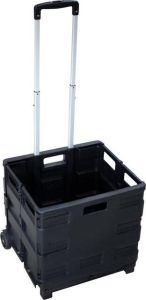 Merkloos Opvouwbare steekwagen met krat ft 38 x 36 x 33 cm maximum 20 kg