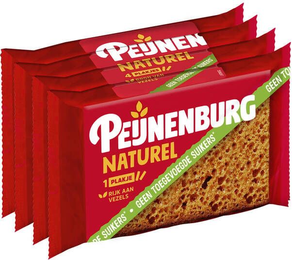 Peijnenburg Koek naturel zonder toegevoegde suiker 4-pack