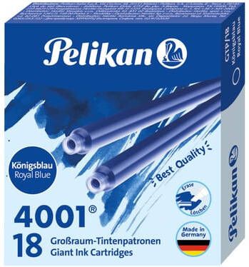 Pelikan Inktpatroon 4001 lang koningsblauw 18 stuks