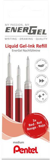 Pentel Gelschrijvervulling LR7 Energel medium rood set Ã  3 stuks