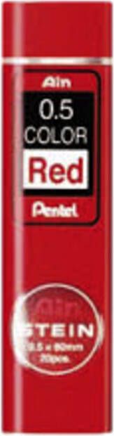 Pentel Potloodstift 0.5mm rood kokerà 20 stuks