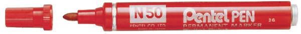 Pentel Viltstift N50 rond rood 1.5-3mm