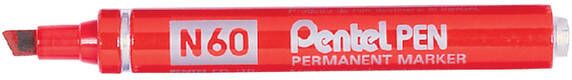 Pentel Viltstift N60 schuin rood 1.2-6mm