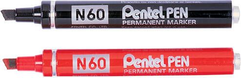 Pentel Viltstift N60 schuin zwart 1.2-6mm