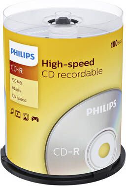 Philips CD-R 80Min 700MB 52x SP 100 stuks