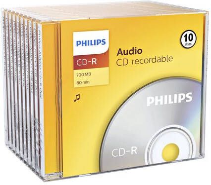 Philips CD-R 80Min audio JC 10 stuks