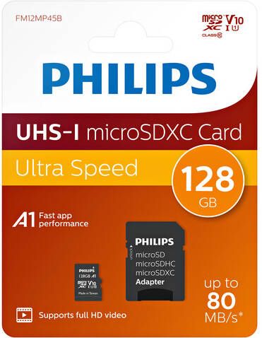 Philips Geheugenkaart micro SDXC Class 10 UHS-I U1 128GB - Foto 1