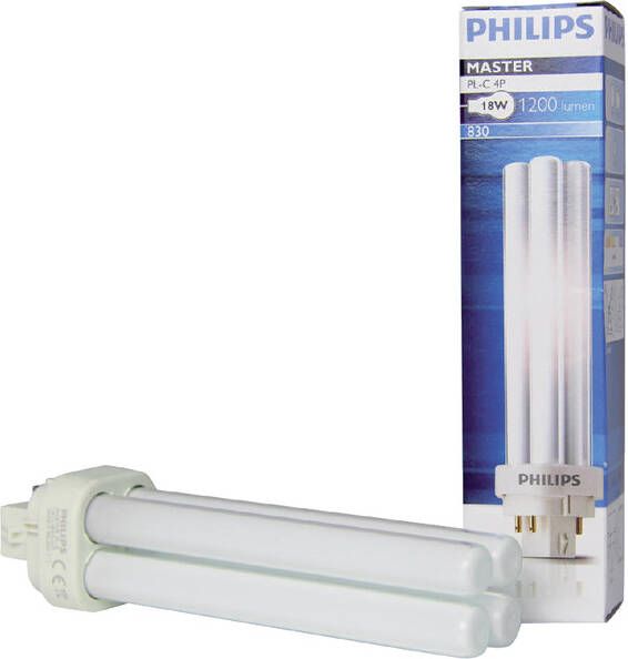 Philips Spaarlamp CorePro PL-C 4P 18W 1200 Lumen 830 warm wt