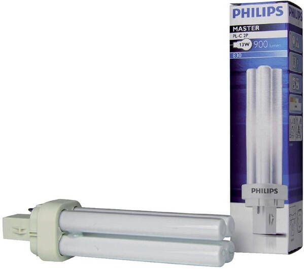 Philips Spaarlamp Master PL-C 2P 13W 900 Lumen 830 warm wit