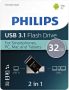 Philips USB-stick 3.1 USB-C 2-in-1 Midnight Black 32GB - Thumbnail 3