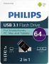 Philips USB-stick 3.1 USB-C 2-in-1 midnight black 64GB - Thumbnail 1