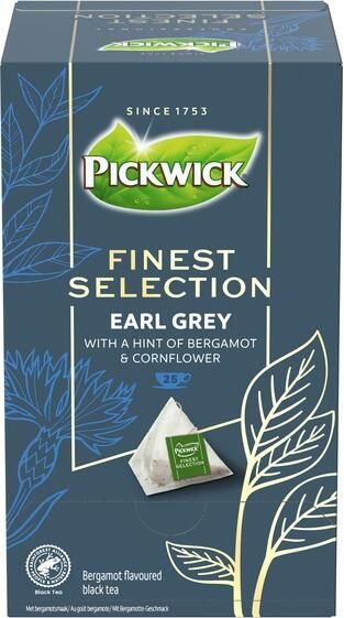 Pickwick thee finest selection zwarte thee Earl grey pak van 25 zakjes - Foto 2