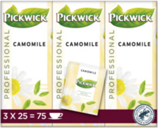 Pickwick Thee kamille 25 zakjes van 1.5gr