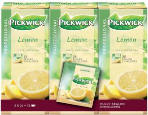 Pickwick Thee Fair Trade citroen 25 zakjes van 1.5gr