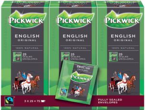 Pickwick Thee Fair Trade Engelse thee 25 zakjes van 2gr