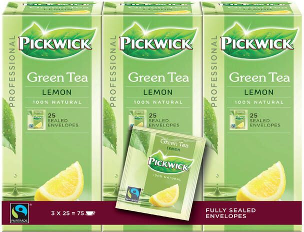 Pickwick Thee Fair Trade green lemon 25x1.5gr