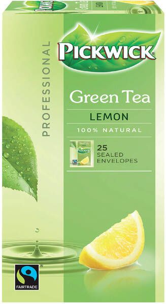 Pickwick thee groene thee met lemon fairtrade pak van 25 zakjes - Foto 2