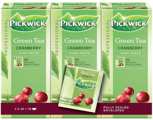Pickwick thee groene thee Cranberry pak van 25 zakjes