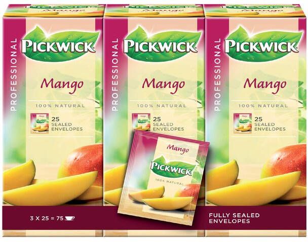 Pickwick Thee mango 25 zakjes van 1.5gr