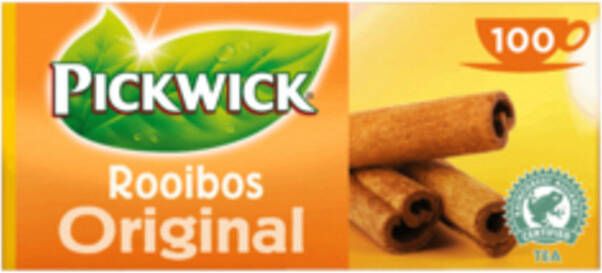 Pickwick Thee rooibos 100 zakjes van 1.5gram met envelop