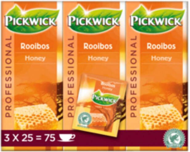 Pickwick thee rooibos en honing pak van 25 zakjes