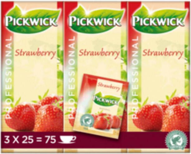 Pickwick Thee aardbeien 25 zakjes van 1.5gr
