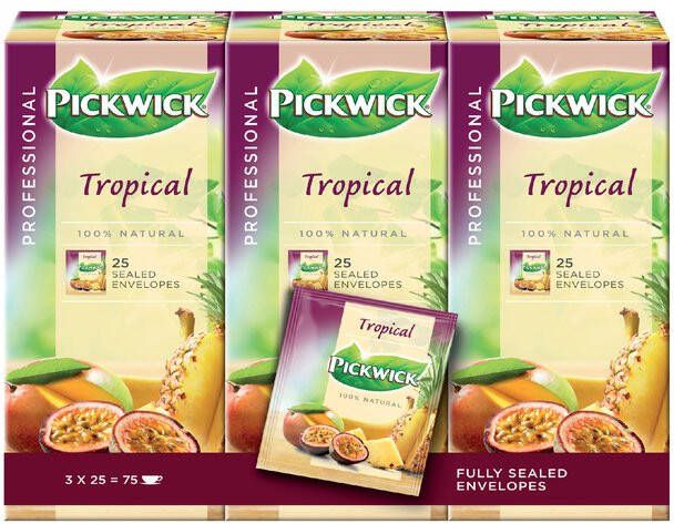 Pickwick Thee tropische vruchten 25 zakjes van 1.5gr