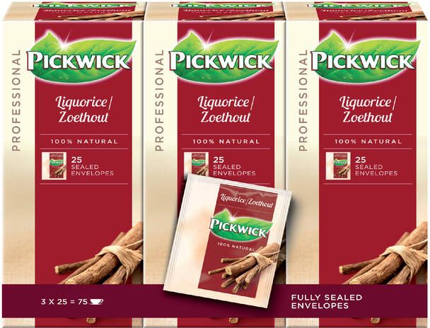 Pickwick Thee zoethout 25x 2 gr met envelop