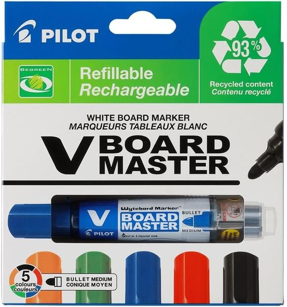 Pilot Viltstift Begreen whiteboard rond assorti 2.3mm 5stuks - Foto 2