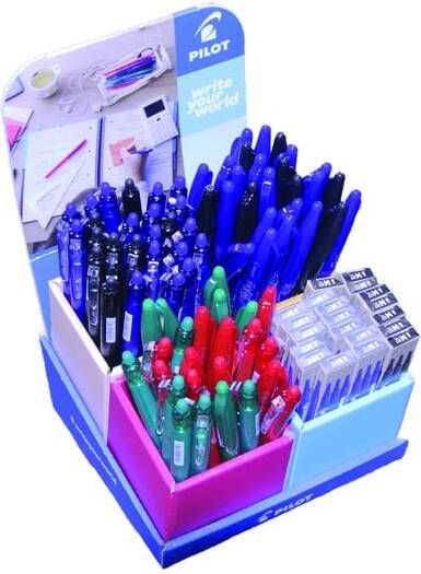 Pilot Rollerpen friXion Ball friXion clicker en navullingen medium assorti display Ã  96 stuks
