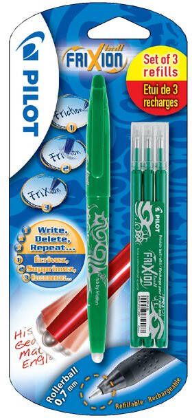 Pilot Rollerpen Frixion BL-FR7 0.35mm + 3 vullingen groen