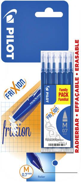 Pilot Rollerpenvulling friXion medium blauw blister Ã  6 stuks