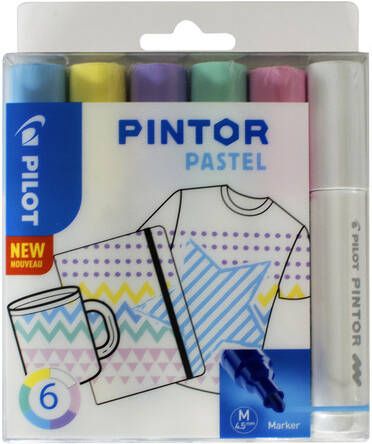 Pilot Verfstift Pintor pastel 1.4mm ass etuis Ã  6 stuks assorti