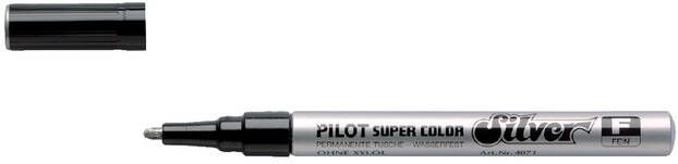 Pilot Viltstift Super SC S F lakmarker rond zilver 1mm