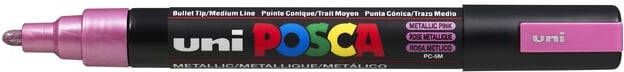 Posca uni ball Paint Marker op waterbasis PC 5M roze metaal