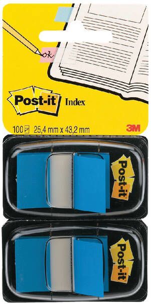 Post-it Indextabs 3M 680 25.4x43.2mm duopack blauw