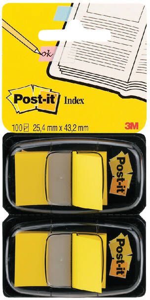 Post-it Indextabs 3M 680 25.4x43.2mm duopack geel