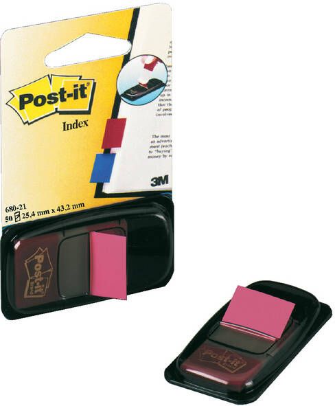 Post-it Indextabs 3M Post it 680 25.4x43.2mm felroze - Foto 2