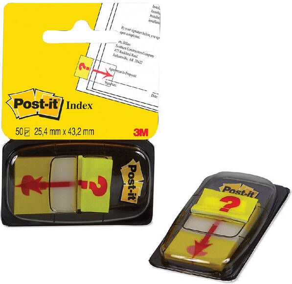 Post-it Indextabs 3M Post it 68031 25 4x43.2mm " hier ondertekenen" geel