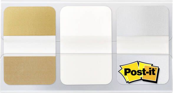 Post-It Index Strong Metallic ft 25 4 x 38 mm set van 3 kleuren (goud wit en zilver)