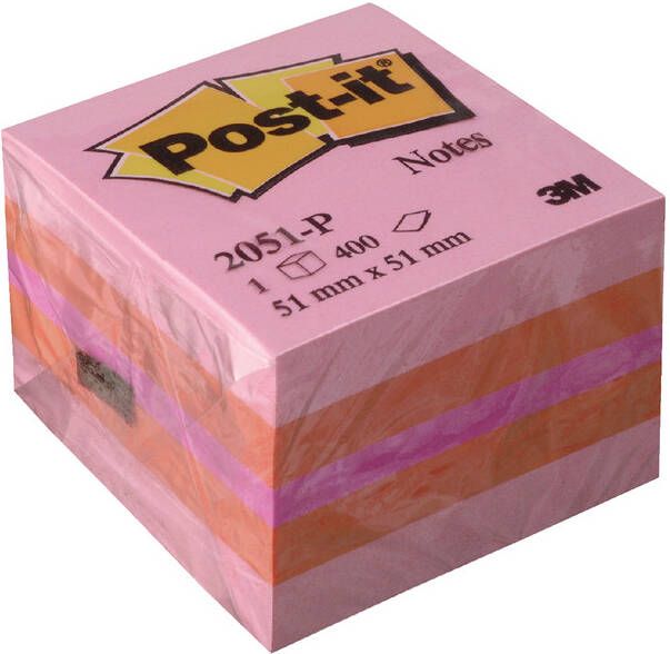 3M Post-it Memoblok 3M Post it 2051P kubus 51x51mm roze