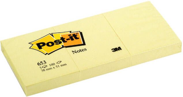 Post-it Notes ft 38 x 51 mm geel blok van 100 vel
