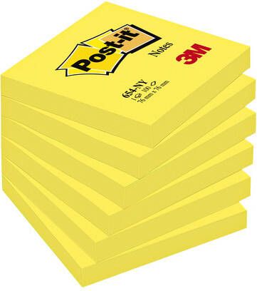 Post-it Memoblok 3M Post it 654 76x76mm neon geel