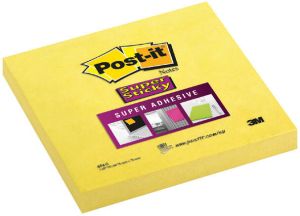 3M Post-it Memoblok 3M Post it 654 S Super Sticky 76x76mm ultra geel