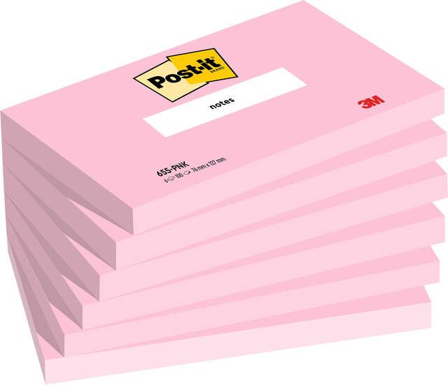 Post it Notes 100 vel ft 76 x 127 mm roze(flamingo pink )