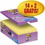 Post-it Memoblok 3M Post it 655 Super Sticky 76x127mm geel 14+2 gratis - Thumbnail 2