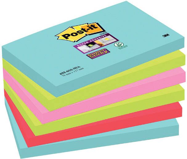 3M Post-it Memoblok 3M Post it 655 SSMI Super Sticky 76x127mm Miami